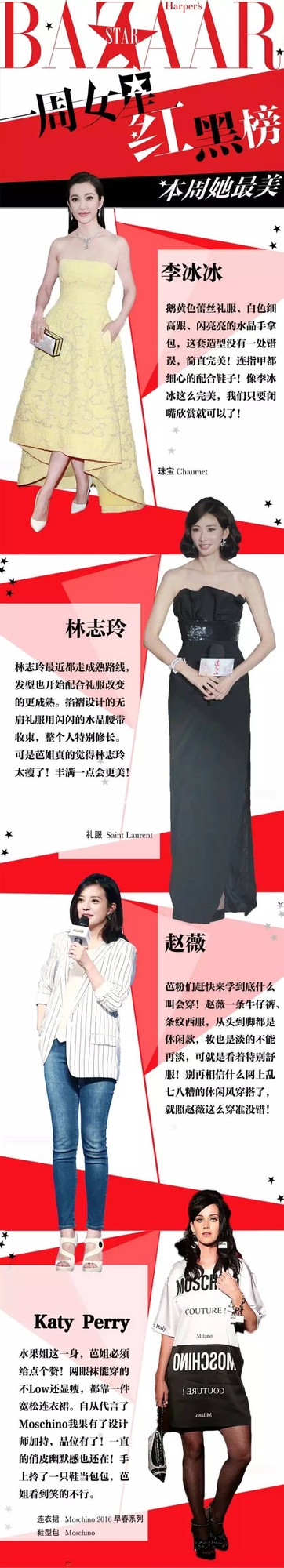 一周女星穿衣红黑榜｜李冰冰娇嫩黄裙正青春 Gaga秀内裤不做人封面图