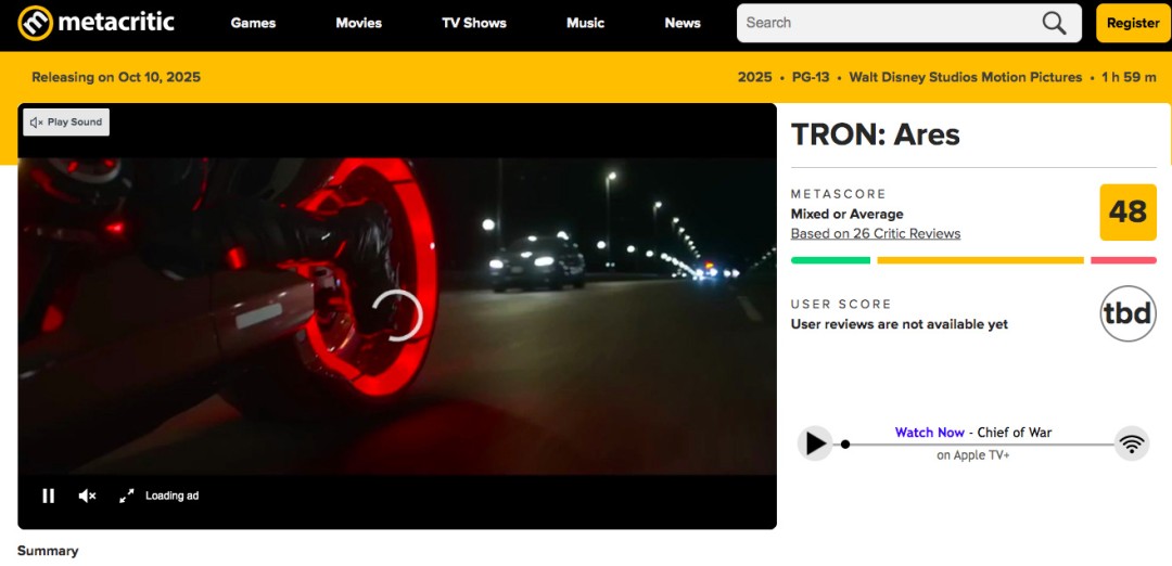 《创：战神》媒体口碑扑街 烂到希望AI毁灭好莱坞