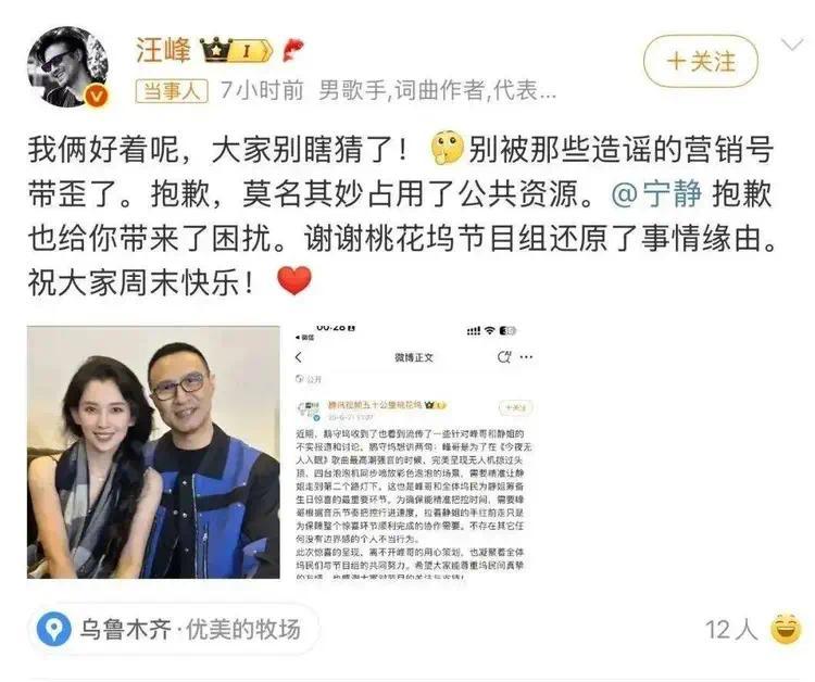 汪峰与宁静牵手！全网心疼章子怡，可怜森林北？封面图